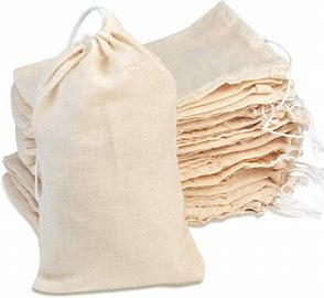 Unbleached 100% cotton muslin bags with a drawstring. Used for everything from brewing tea, infusing bath teas, or poultices.